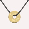 Collier personnalisé homme - Jeton en argent 925 ou plaqué or sur cordon