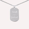 Pendentif personnalisé homme – Plaque en argent 925 ou plaqué or
