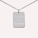 Pendentif homme personnalisé – Plaque rectangle en argent 925 ou plaqué or
