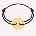 Bracelet cordon jeton personnalisé en Argent 925 ou Plaqué Or