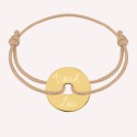 Bracelet cordon jeton personnalisé en Argent 925 ou Plaqué Or