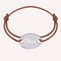 Bracelet personnalisé plaque ovale en argent 925