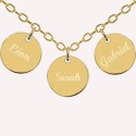 Collier médailles personnalisées en argent 925 ou plaqué or