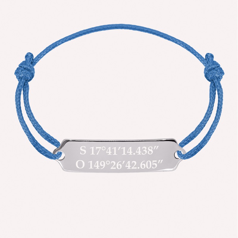 Bracelet plaque rectangle à personnaliser en Argent 925 pour homme