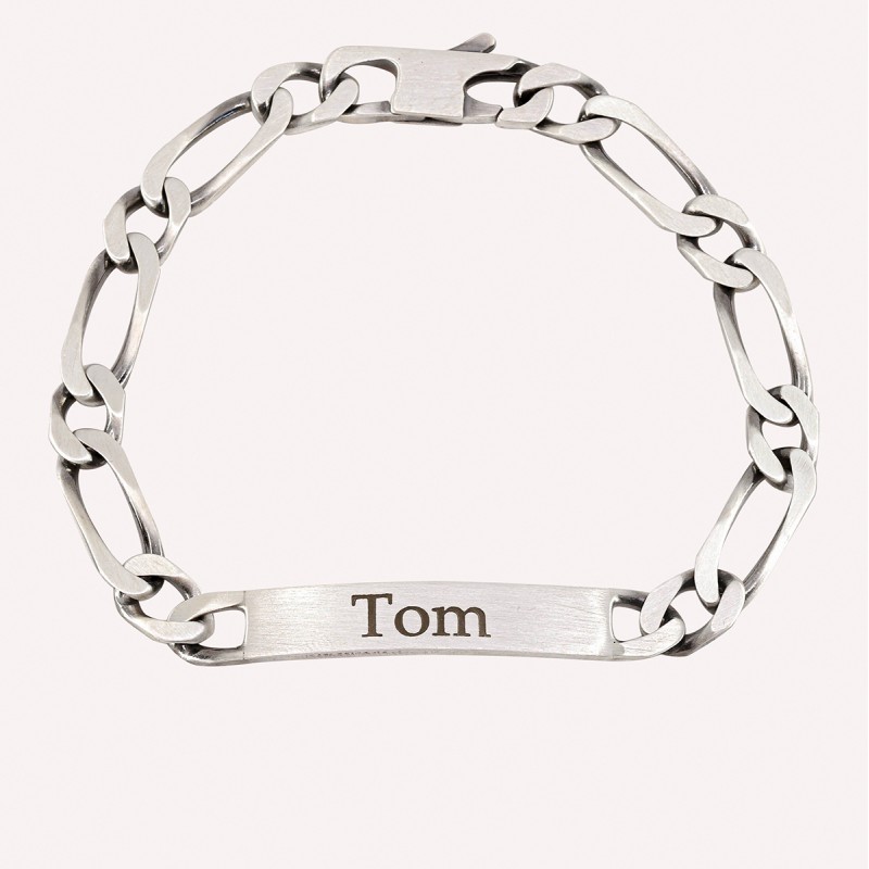 Gourmette homme personnalisée en argent 925 mat