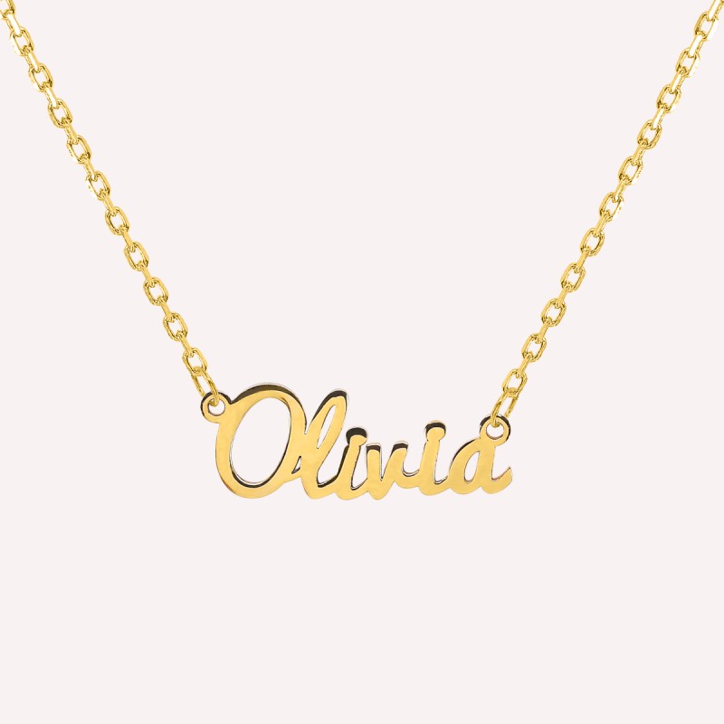 Collier prénom personnalisé lettre manuscrite en argent 925 ou plaqué or