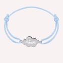 Bracelet personnalisé nuage sur cordon en argent 925 ou plaqué or