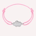Bracelet personnalisé nuage sur cordon en argent 925 ou plaqué or