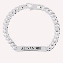 Gourmette homme en argent personnalisée – Gravée sur mesure