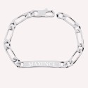 Gourmette homme personnalisée maille alternée en argent 925