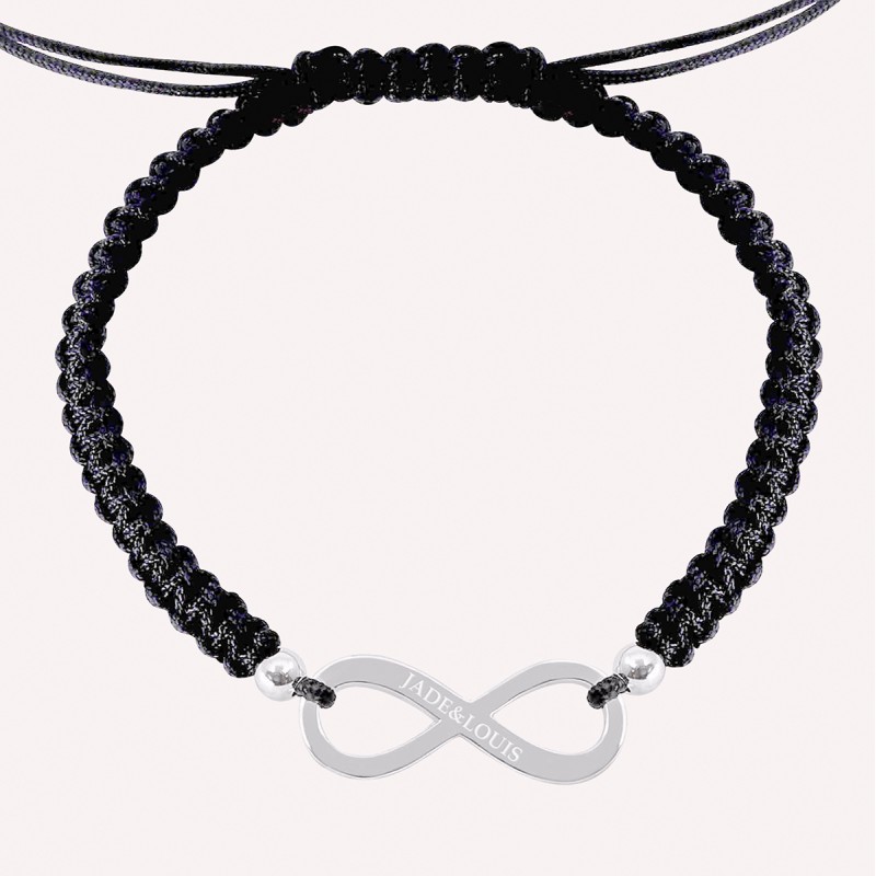 Bracelet infini shamballa en argent 925 pour homme à personnaliser