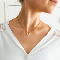 Collier personnalisé médaille et coeur rouge en argent 925 ou plaqué or