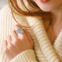 Bague personnalisée perlée et pampille en argent 925