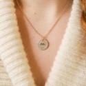 Collier personnalisé médaille zirconium en argent 925