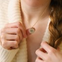 Collier personnalisé médaille zirconium en argent 925