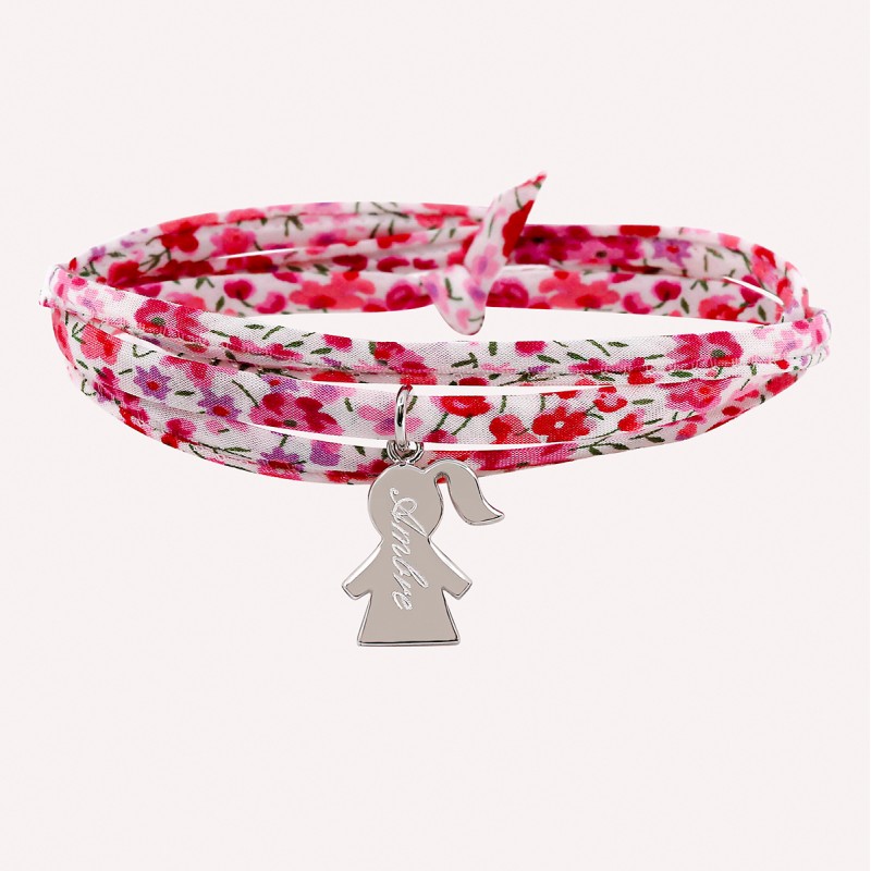 Bracelet personnalisé liberty triple tour en argent 925 ou plaqué or