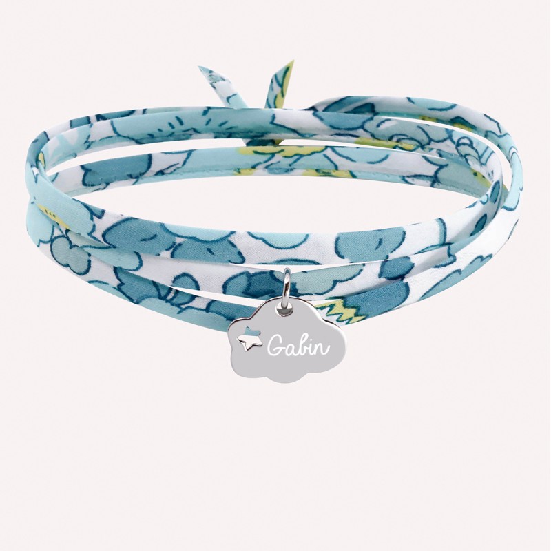 Bracelet liberty gravé étoile dans un nuage