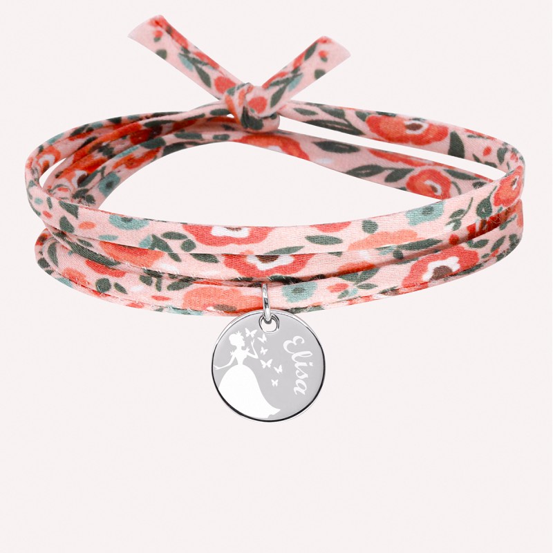 Bracelet liberty triple tour Princesse à personnaliser