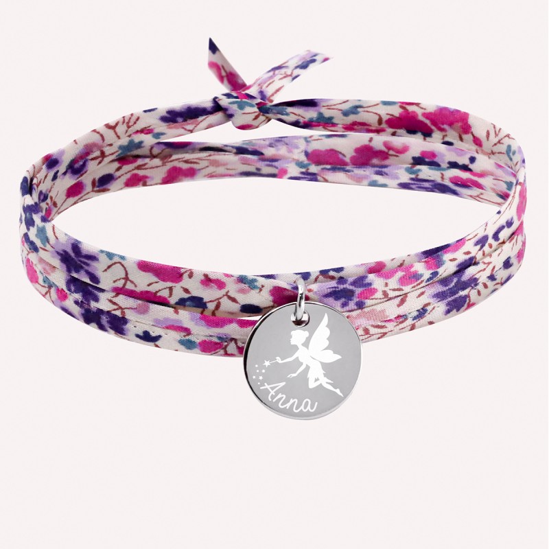 Bracelet liberty triple tour Fée à personnaliser