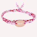 Bracelet gravé plaque ovale sur liberty triple tour en Argent 925