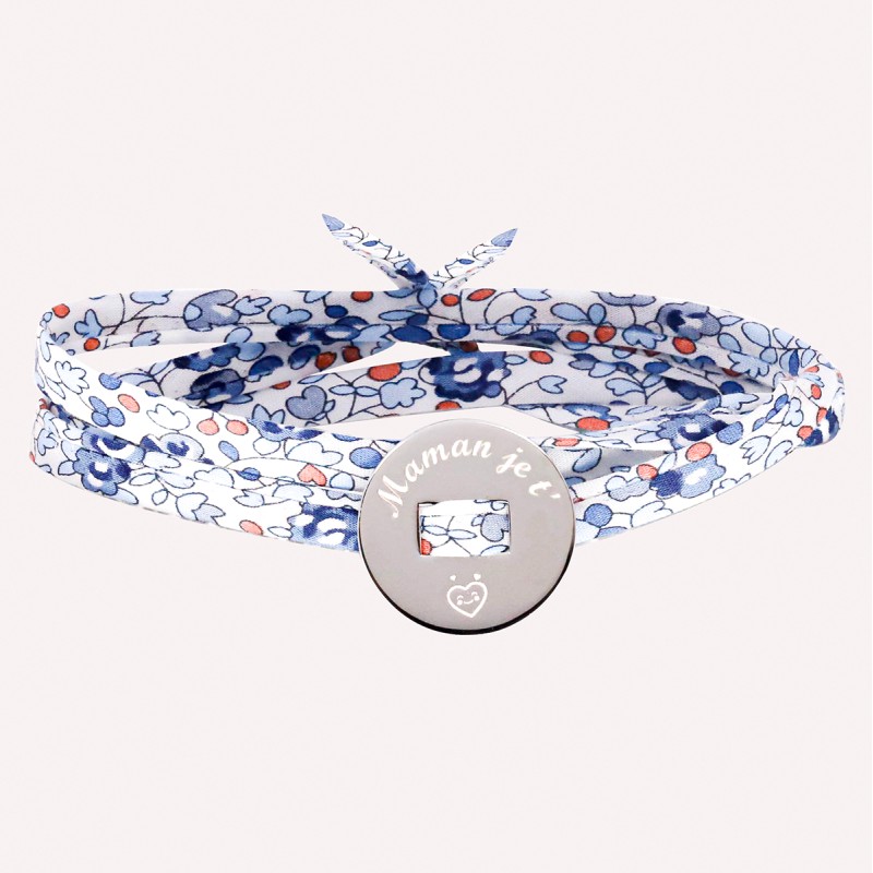 Bracelet Pastille Smiley triple tour Liberty à personnaliser