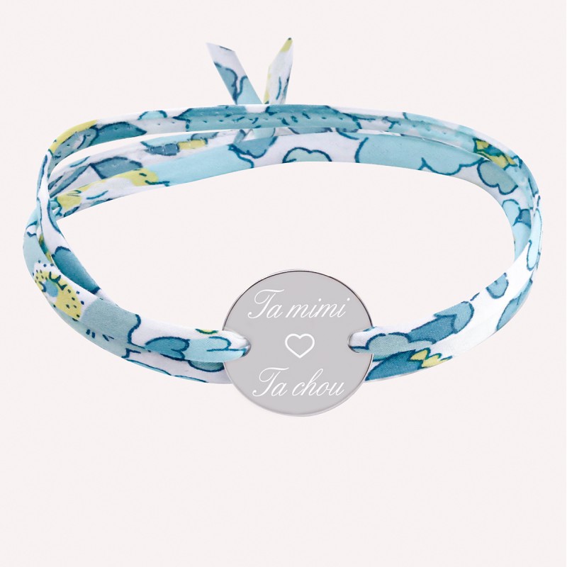 Bracelet Liberty Médaillon en Argent 925 ou Plaqué Or à personnaliser