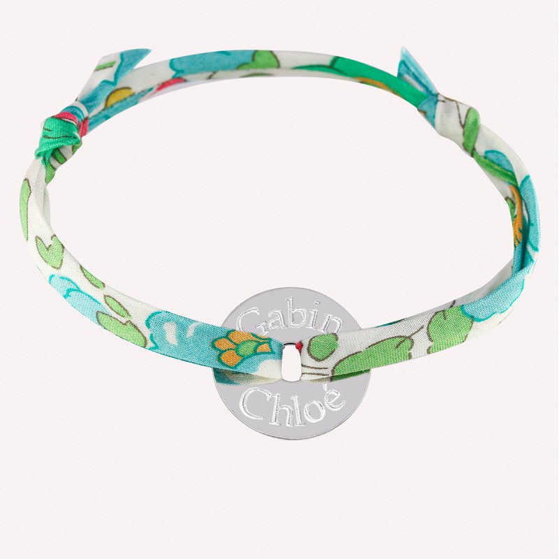 Bracelet personnalisé jeton liberty en argent 925 et plaqué or