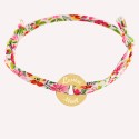 Bracelet gravé petit jeton liberty en argent 925 et plaqué or