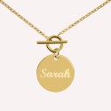 Collier personnalisé médaille avec fermoir intégré en argent 925 ou plaqué or