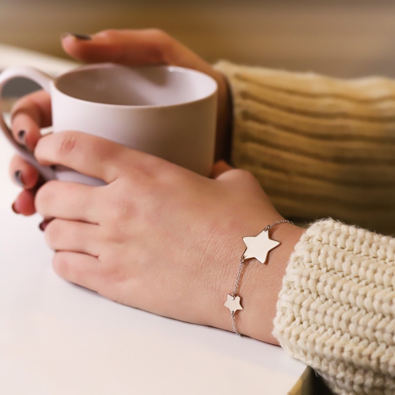 Bracelet double étoile en Argent 925