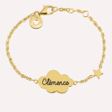 Gourmette enfant personnalisée nuage et étoile en argent 925 ou plaqué or