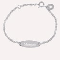 Gourmette bébé gravée maille torsadée en Argent 925 ou Plaqué Or