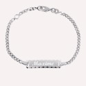 Gourmette Bébé Rectangle Bords Facettés en Argent 925 ou Plaqué Or