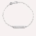 Gourmette gravée bébé maille alternée en argent 925 ou plaqué or