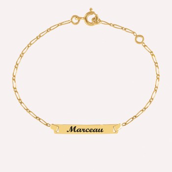 Gourmette personnalisée pour bébé en Or 18K