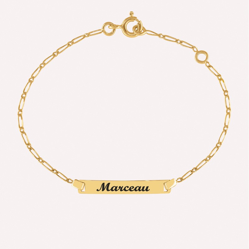 Gourmette personnalisée pour bébé en Or 18K