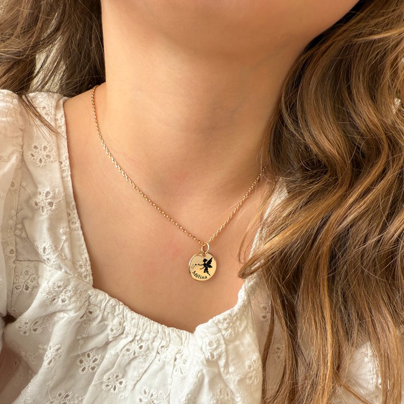 Collier personnalisé fée en argent 925 ou plaqué or