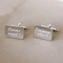 Boutons de Manchette Rectangle en Argent 925 à personnaliser