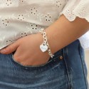Bracelet coeur personnalisé grands maillons en Argent 925