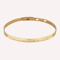 Petit bracelet jonc gravé en argent 925 ou plaqué or