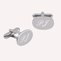 Boutons de Manchette Ovale en Argent 925 à personnaliser