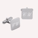 Boutons de manchette personnalisés homme argent 925 forme carrée