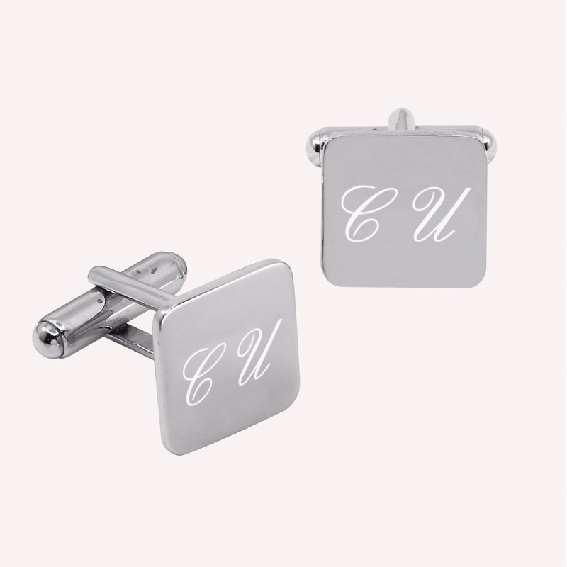 Boutons de manchette personnalisés homme argent 925 forme carrée