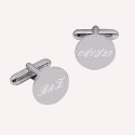 Boutons de manchette personnalisés ronds pour homme en Argent 925 – Gravure sur mesure