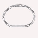Gourmette alternée pour garçon en argent 925 -  gravée sur-mesure