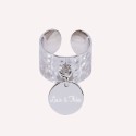 Bague ruban martelée pampille à personnaliser en argent 925 ou plaqué Or