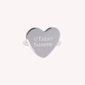Bague coeur ajustable en Argent 925 à personnaliser