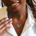 Collier 2 prénoms découpés dans un coeur en Argent 925