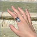 Bague ruban pampille perlée en argent 925 à personnaliser