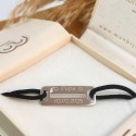Bracelet homme personnalisé rectangle argent 925 sur cordon